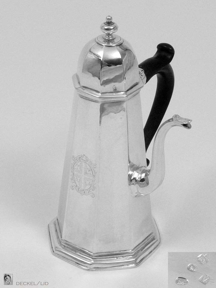 Very Fine George I Octagonal Silver Coffeepot